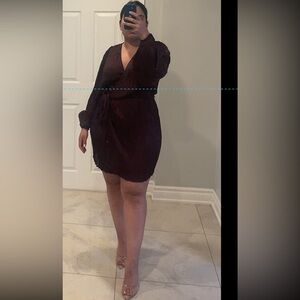 Balloon sleeved wrapped over dress